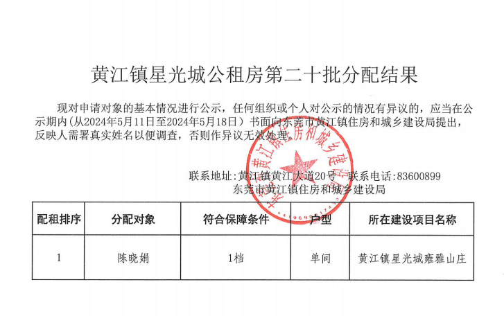 黃江鎮(zhèn)星光城公租房第二十批分配結(jié)果（陳曉娟）.png